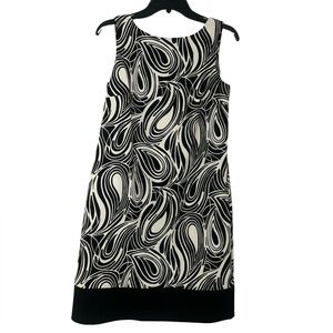 AB Studio Black and White Swirl Mini Dress